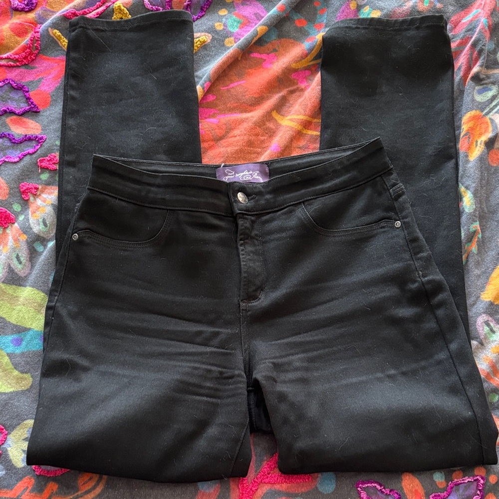 NYDJ Women's Classic Black Straight Leg Jeans